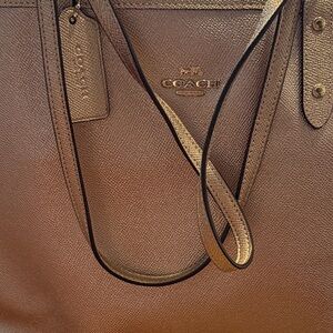 Coach Metallic Brown Tote Bag